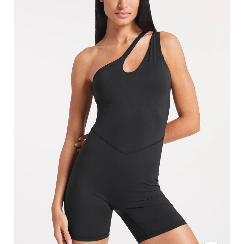 NWT BANDIER Asymmetric Tempo Short Catsuit Black small